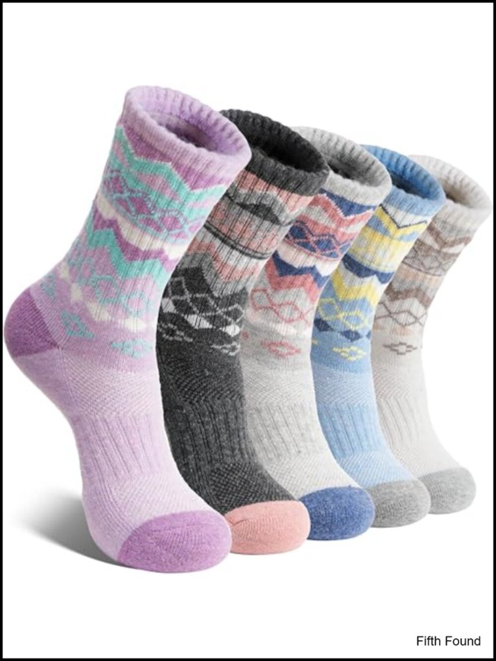Women's Thermal Merino Wool Hiking Socks 5 Pack